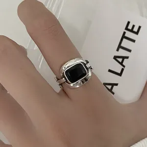 Hollow Silver Rock Rings for Women Anniverssary Party Jewelry