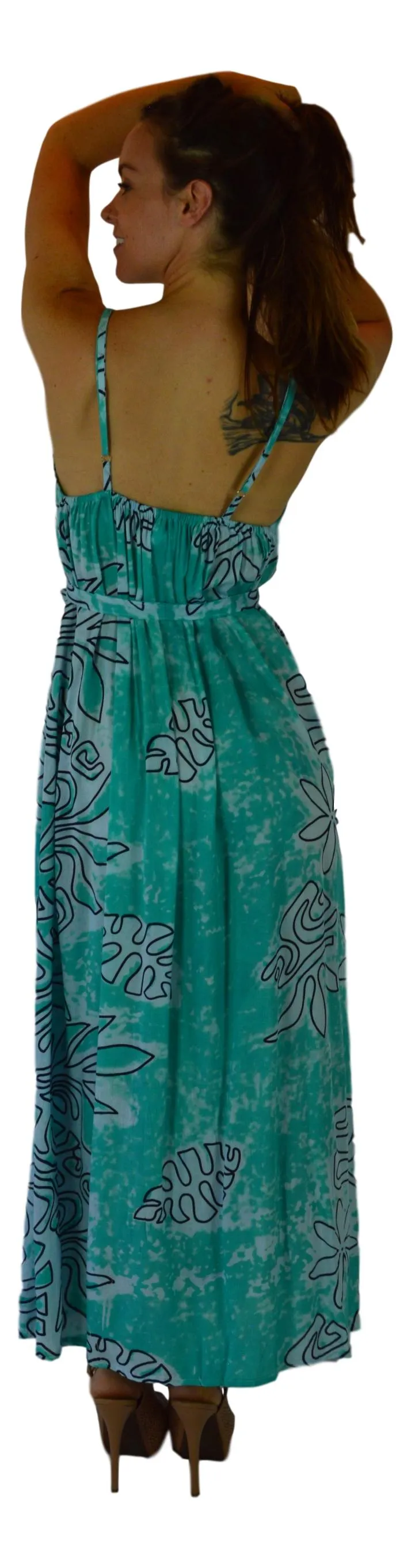 Holoholo - Bali Dress - Long - Tahitian - Turquoise
