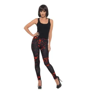 Horror Leggings, Black And Red