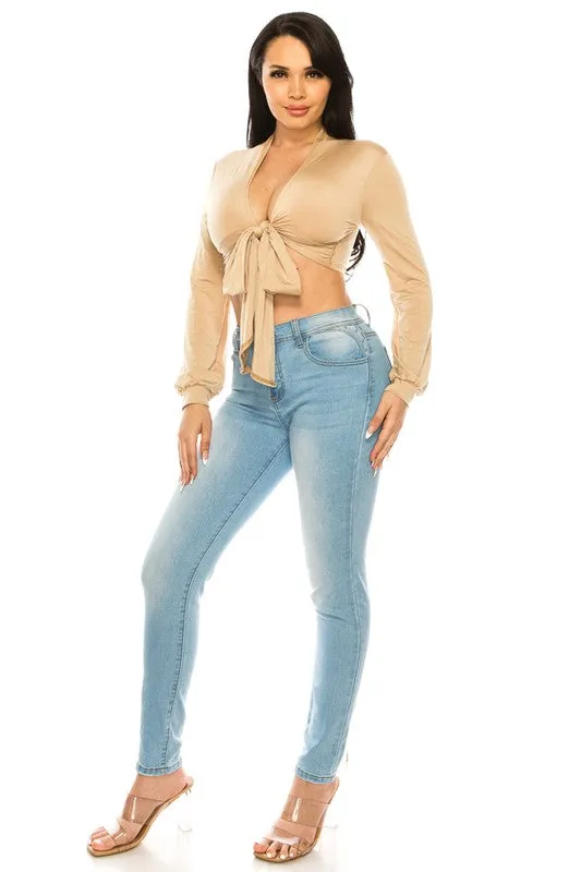 HOTTIE CROP WRAP TOP