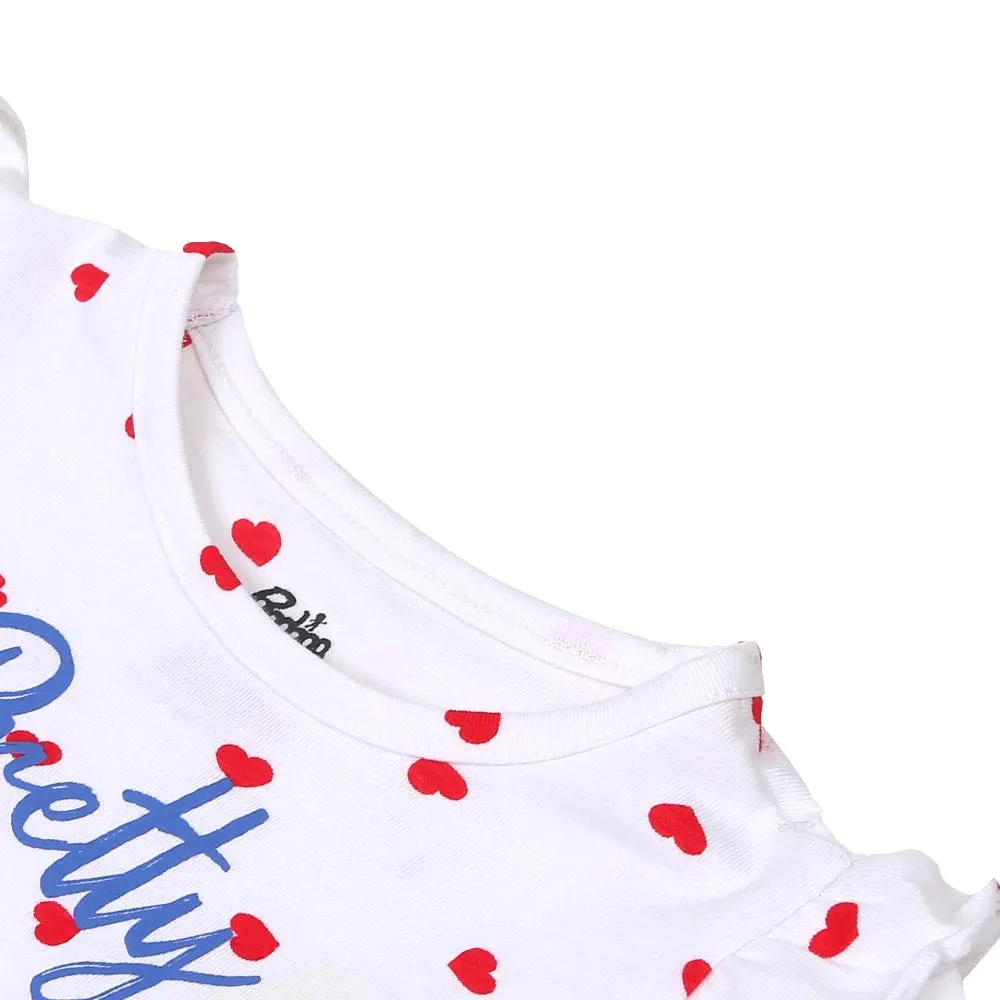 Infant Girls T-Shirt Pretty - White | Bachaa Party Baby Clothes Girls Tops & T-Shirts