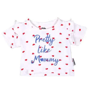 Infant Girls T-Shirt Pretty - White | Bachaa Party Baby Clothes Girls Tops & T-Shirts