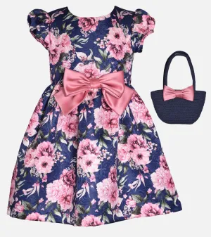 Isabella Floral Party Dress with Purse