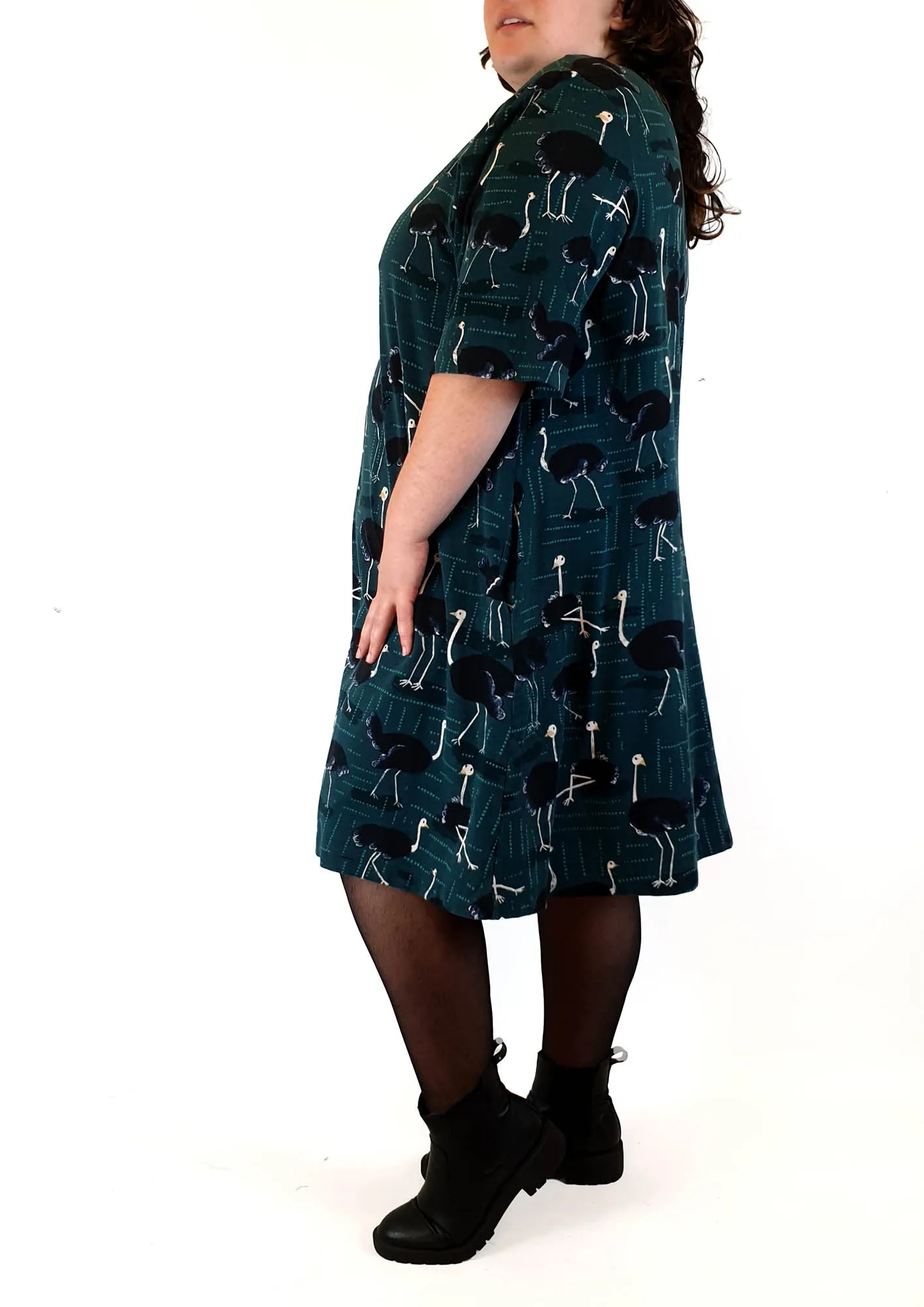 Jericho Road blue-green emu print dress size 20