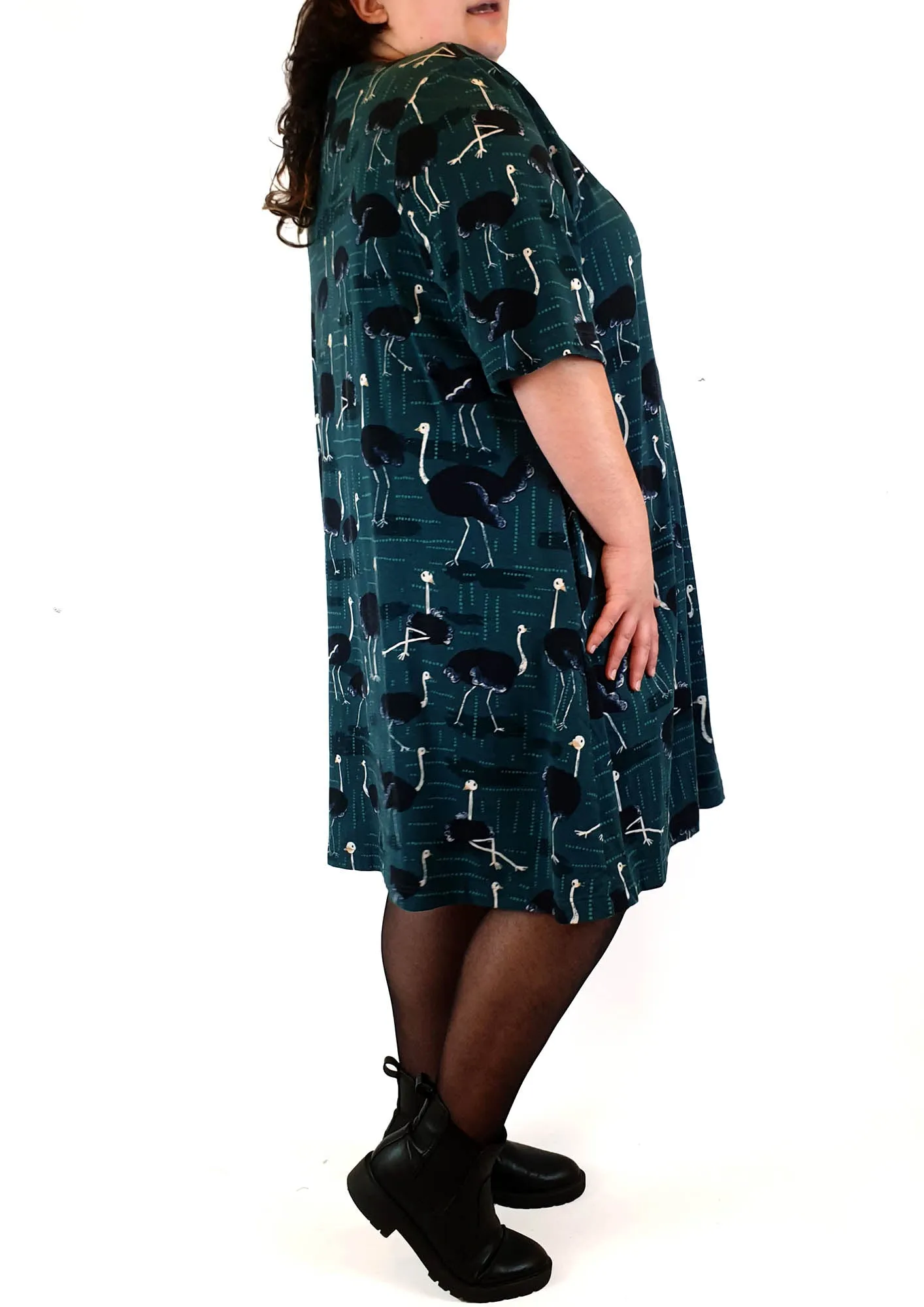 Jericho Road blue-green emu print dress size 20