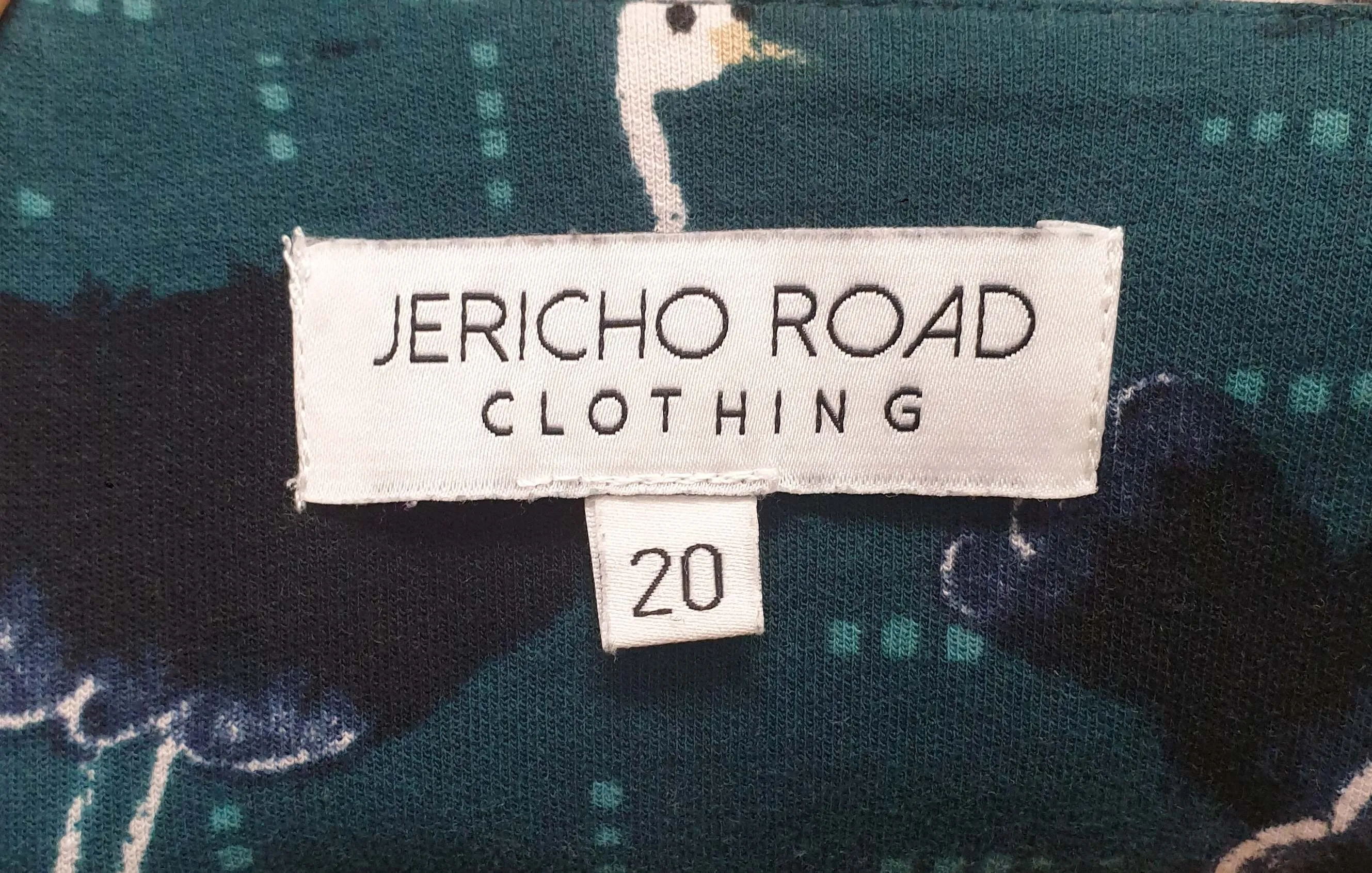 Jericho Road blue-green emu print dress size 20