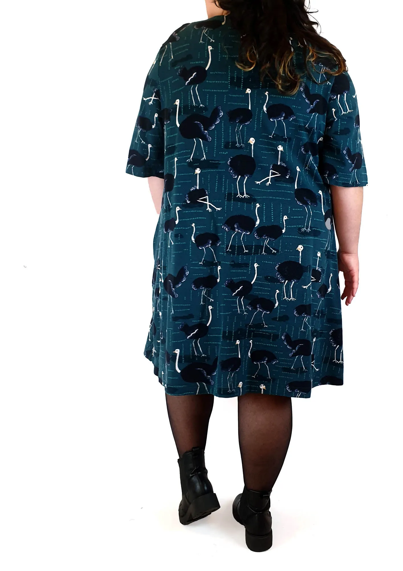 Jericho Road blue-green emu print dress size 20