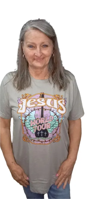 Jesus World Tour Stone Color T-Shirts