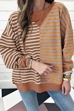 KaleaBoutique Colorblock Drop Shoulder Oversize Sweatshirt