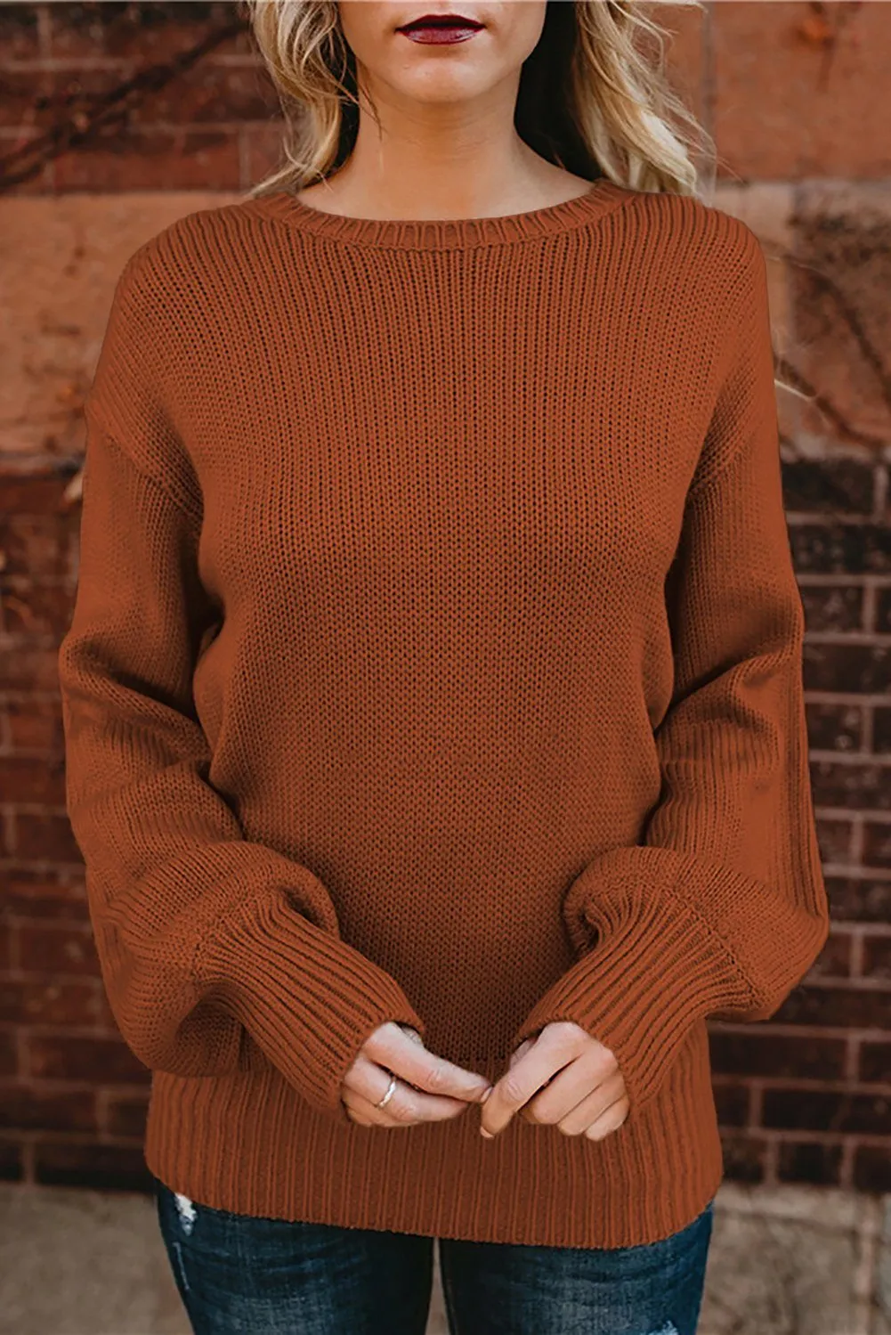 KaleaBoutique Stylish Hollow-Out Back Sweater with Tie