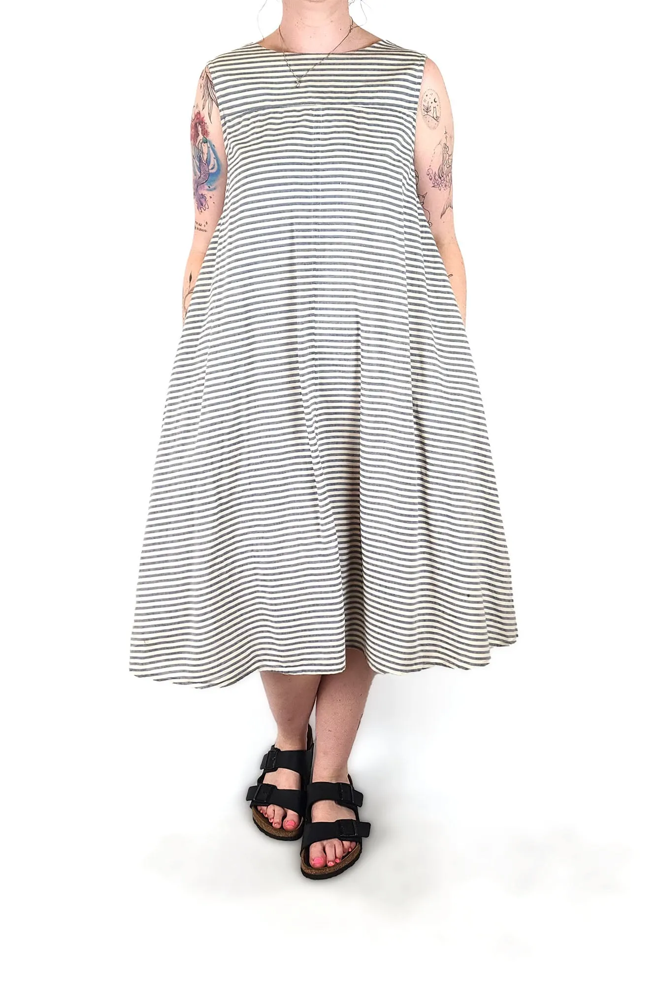 Kowtow blue striped dress size medium