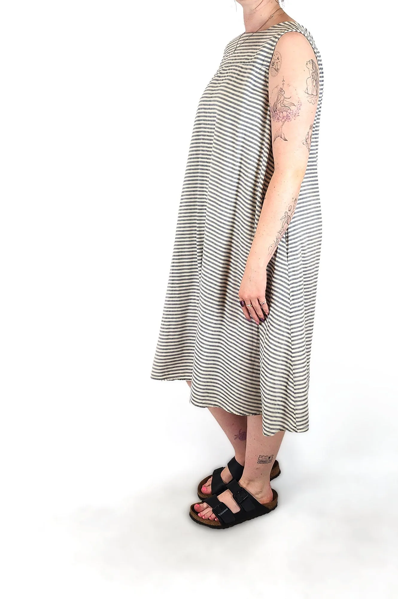 Kowtow blue striped dress size medium