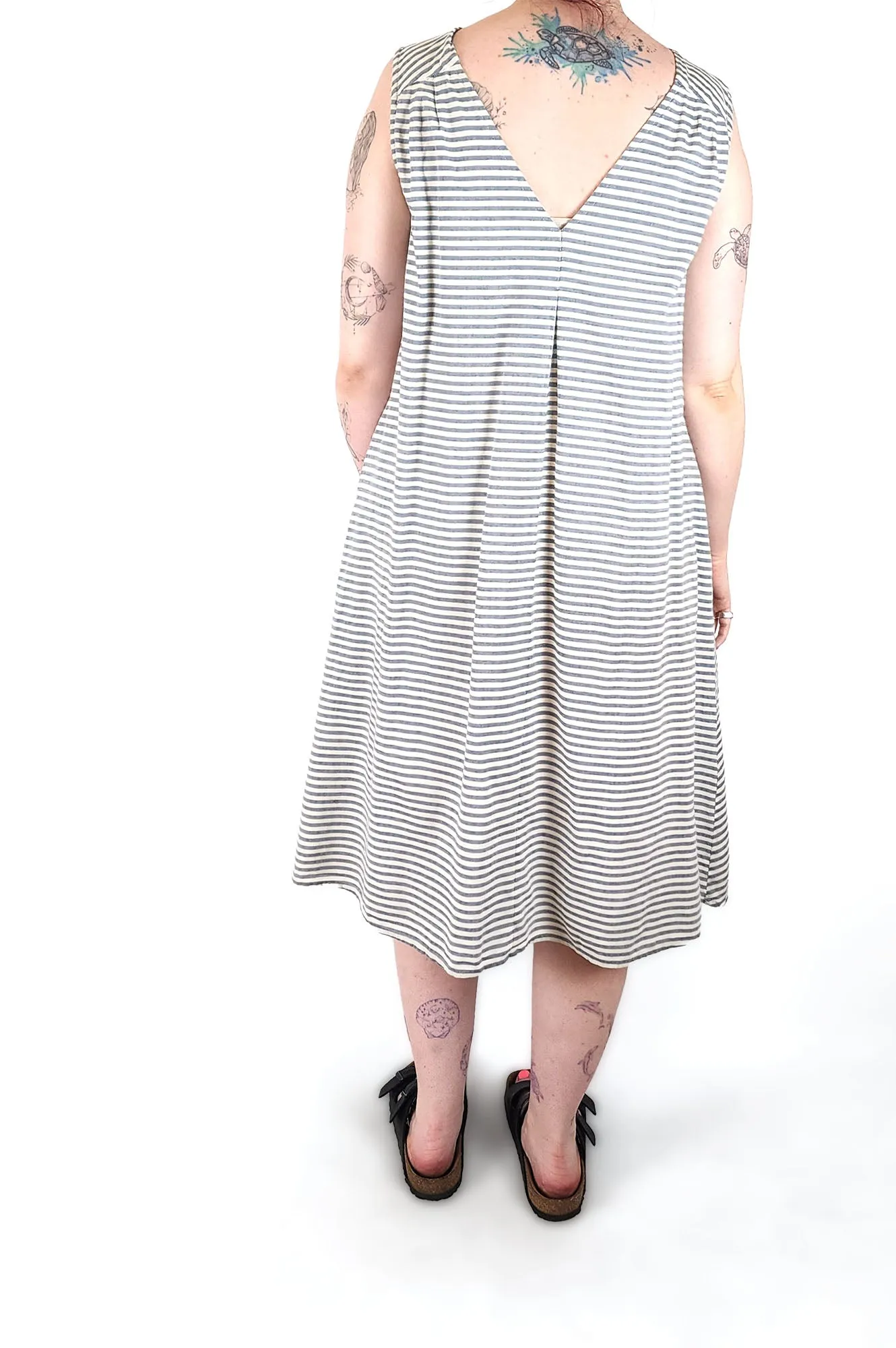 Kowtow blue striped dress size medium