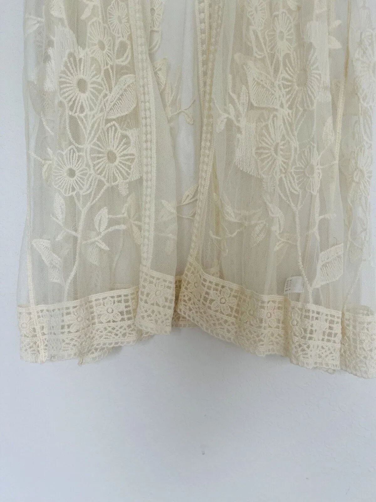 LANE BRYANT Cream Lace Overlay Kimono Cardigan Sz 14/16 Cover Up Boho Western