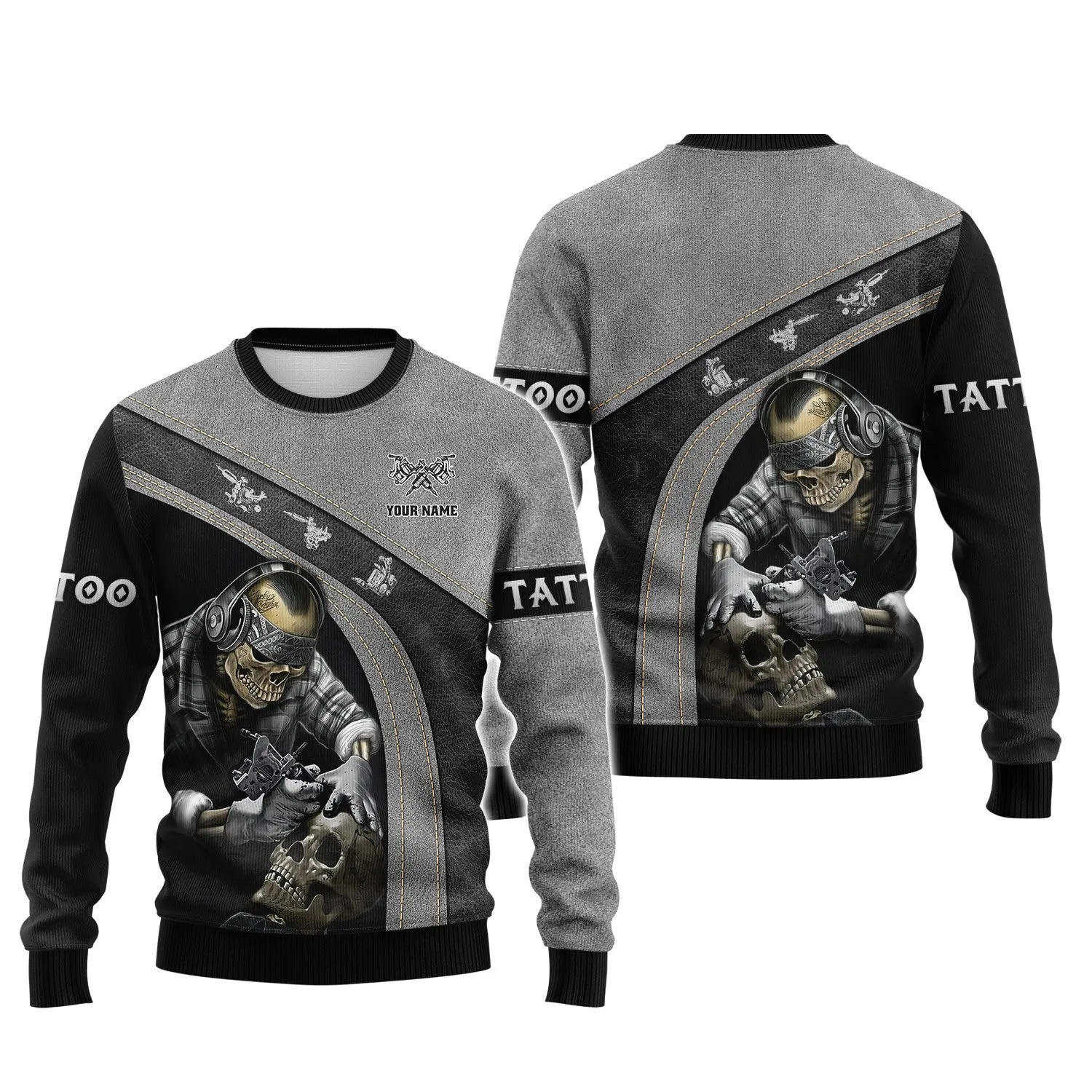 Latest Tattoo Artist Shop Personalized Name Zipper Hoodie, 3D Hoodie