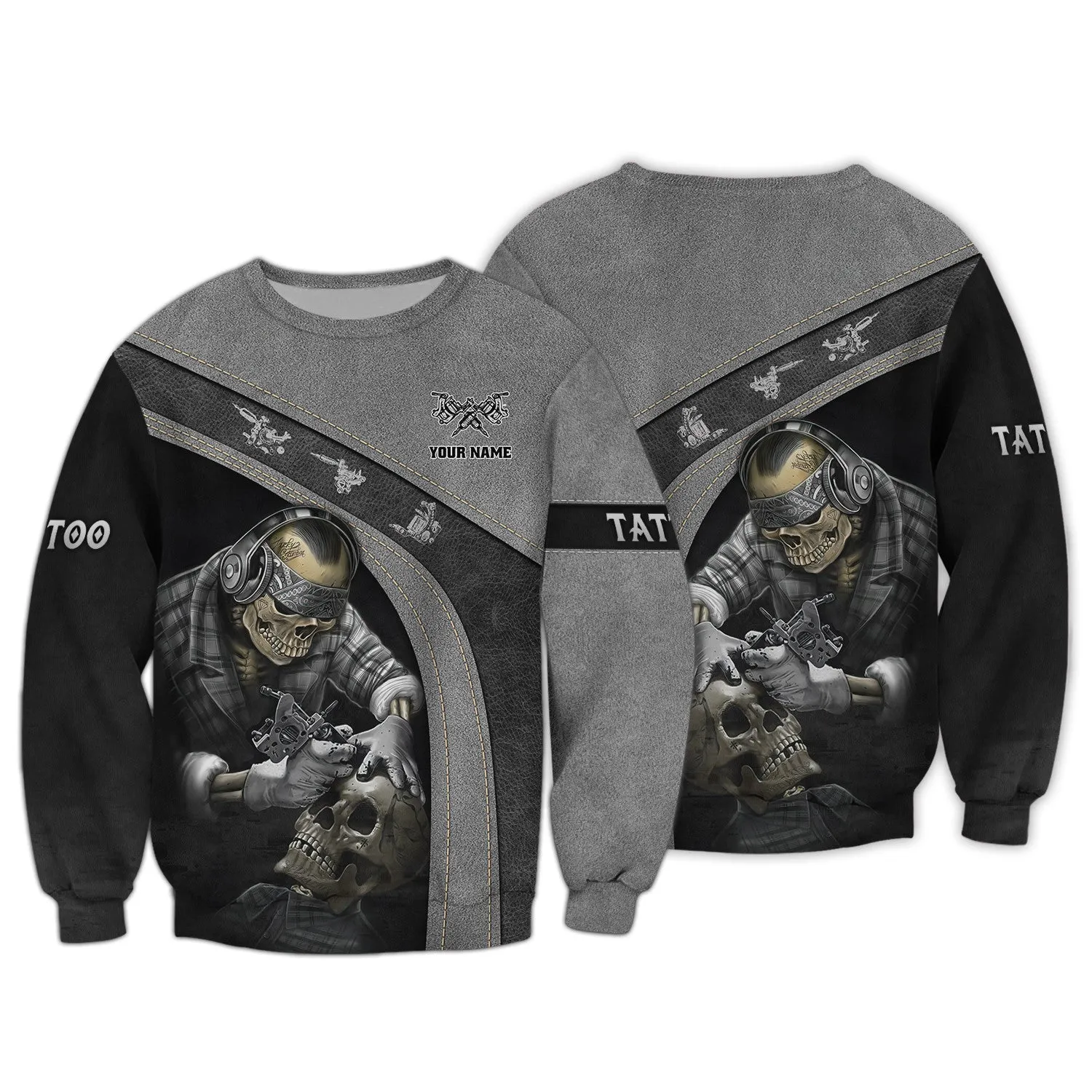 Latest Tattoo Artist Shop Personalized Name Zipper Hoodie, 3D Hoodie