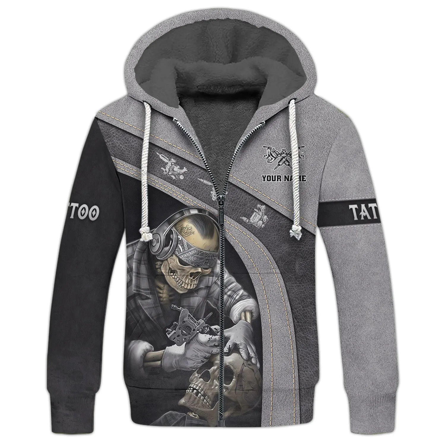 Latest Tattoo Artist Shop Personalized Name Zipper Hoodie, 3D Hoodie