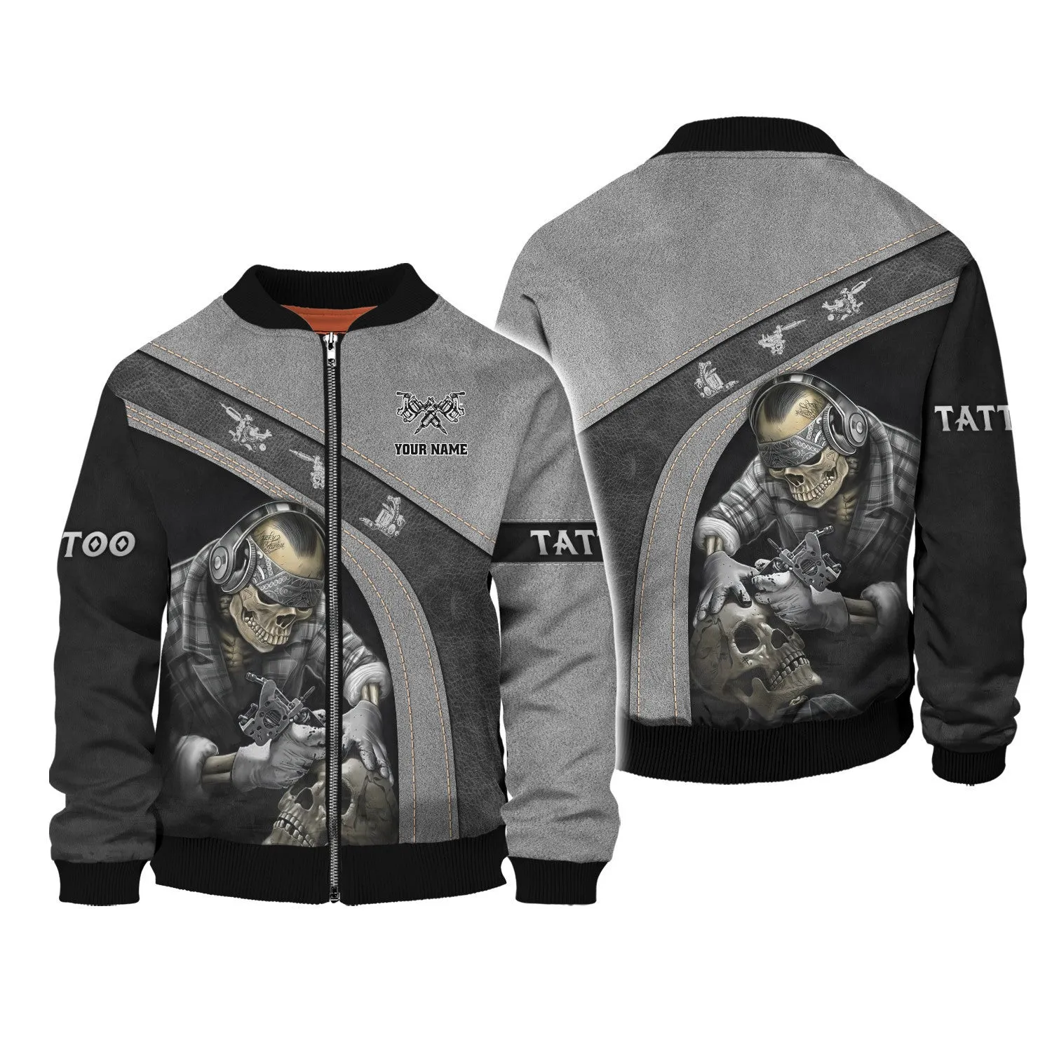 Latest Tattoo Artist Shop Personalized Name Zipper Hoodie, 3D Hoodie