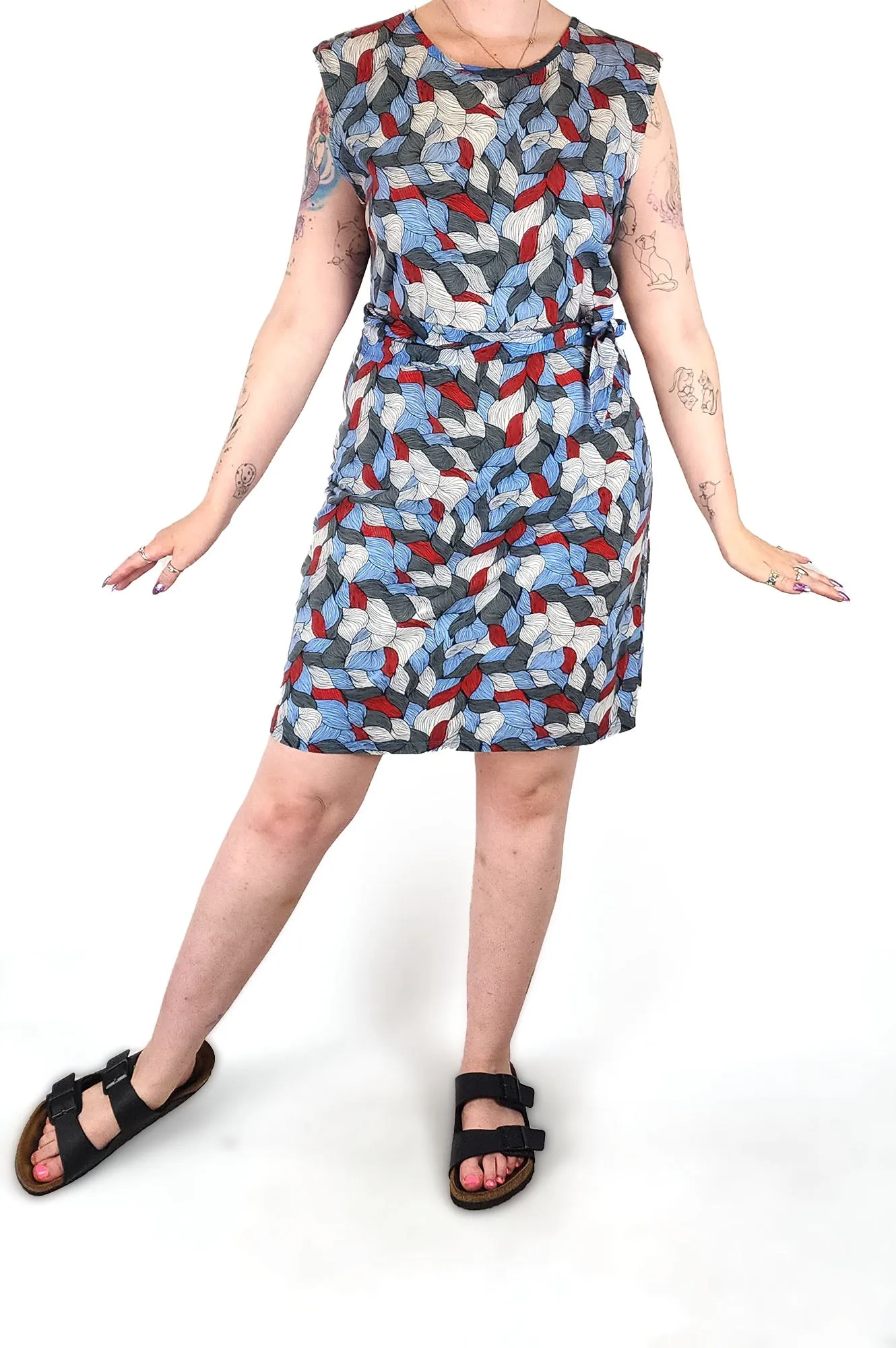 Leonard St blue cotton dress size 14 (best fits 12-14)
