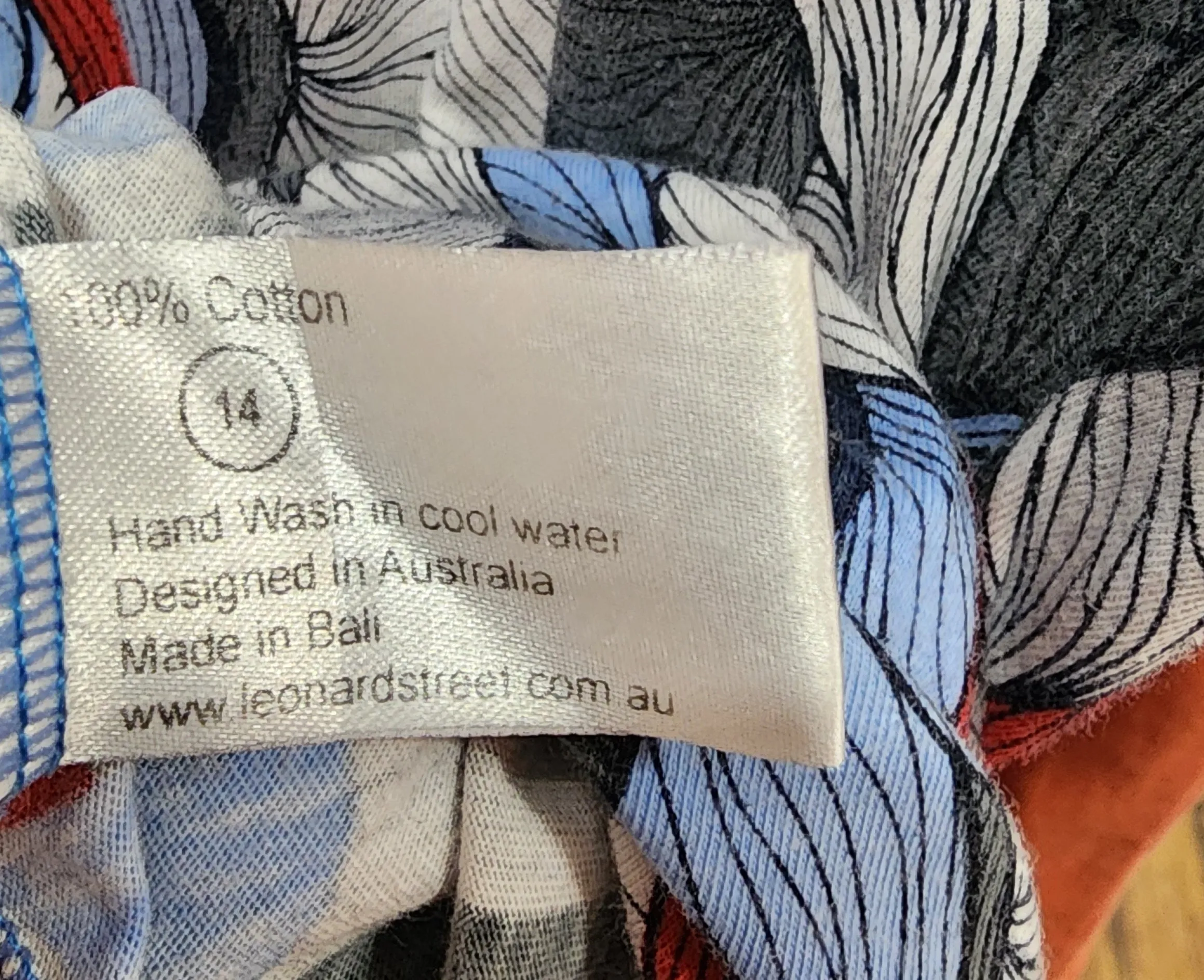 Leonard St blue cotton dress size 14 (best fits 12-14)