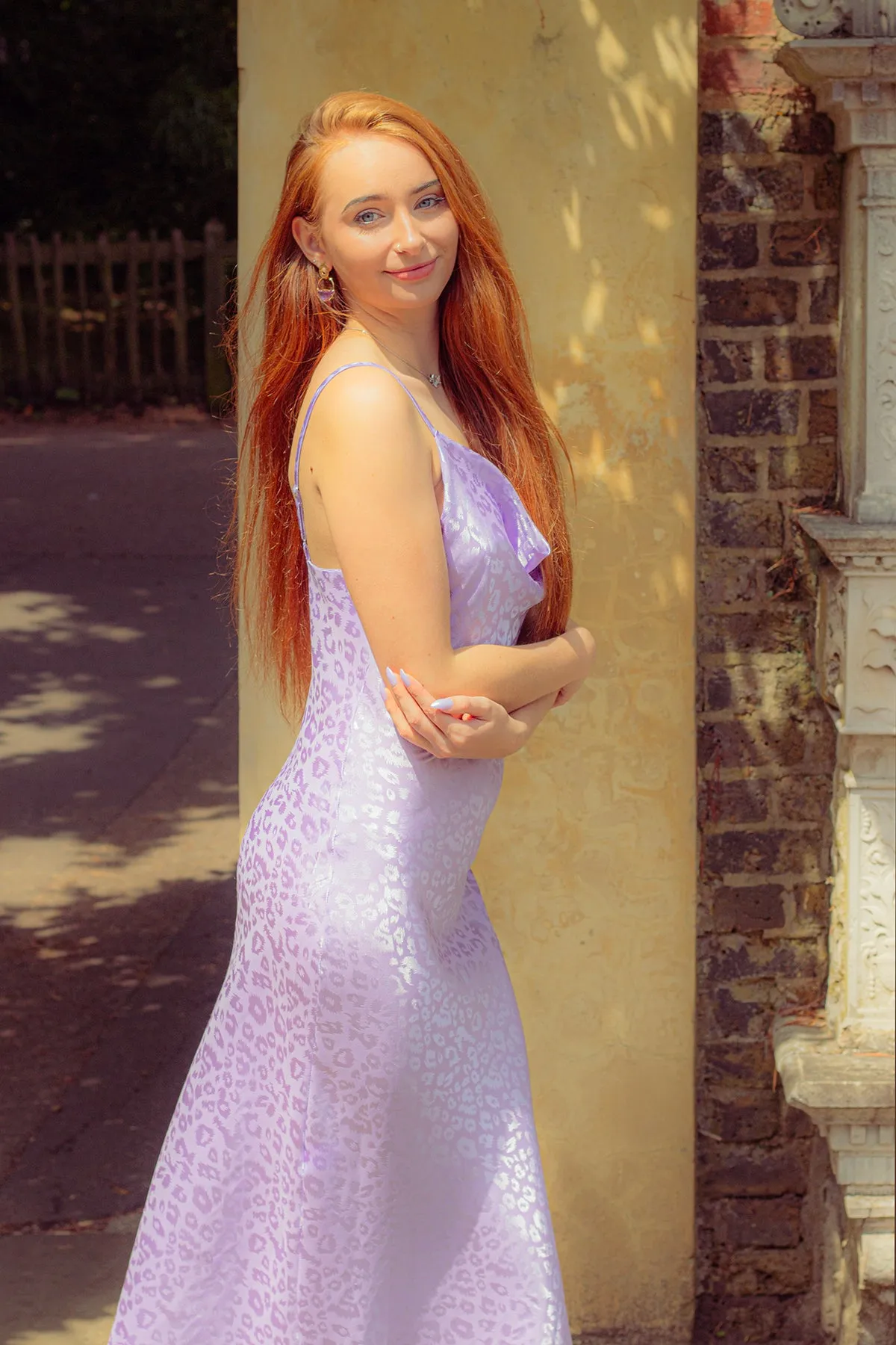 Leopard Print Cowl Neck Slip Dress