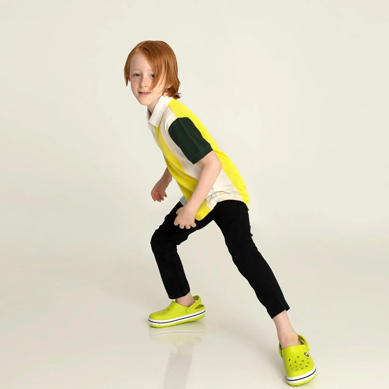 Lime Colorblock Polo Tshirt