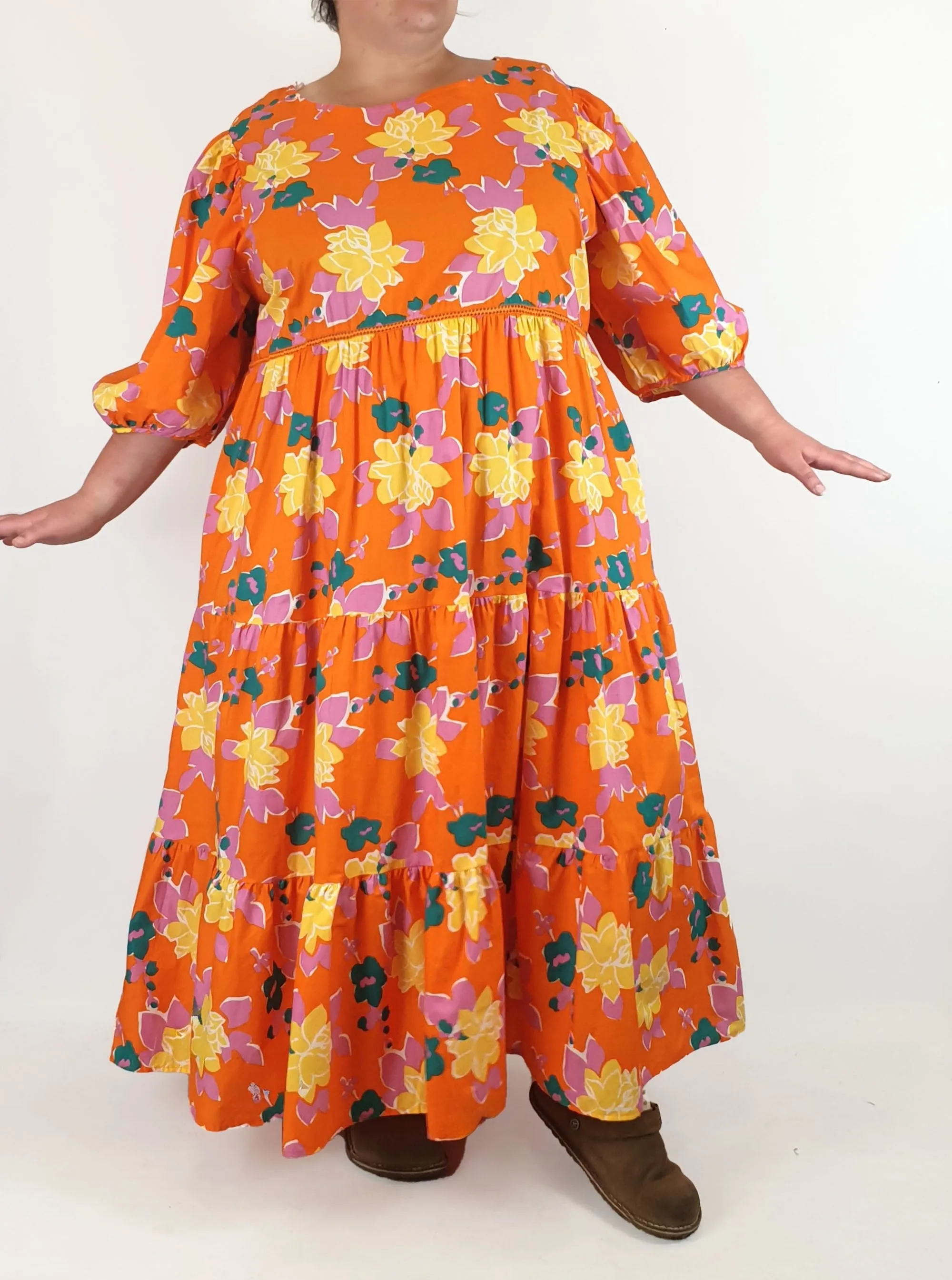 Little Party Dress orange cotton dress size 22