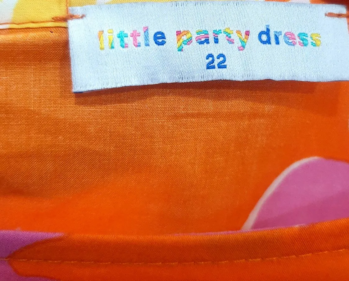 Little Party Dress orange cotton dress size 22