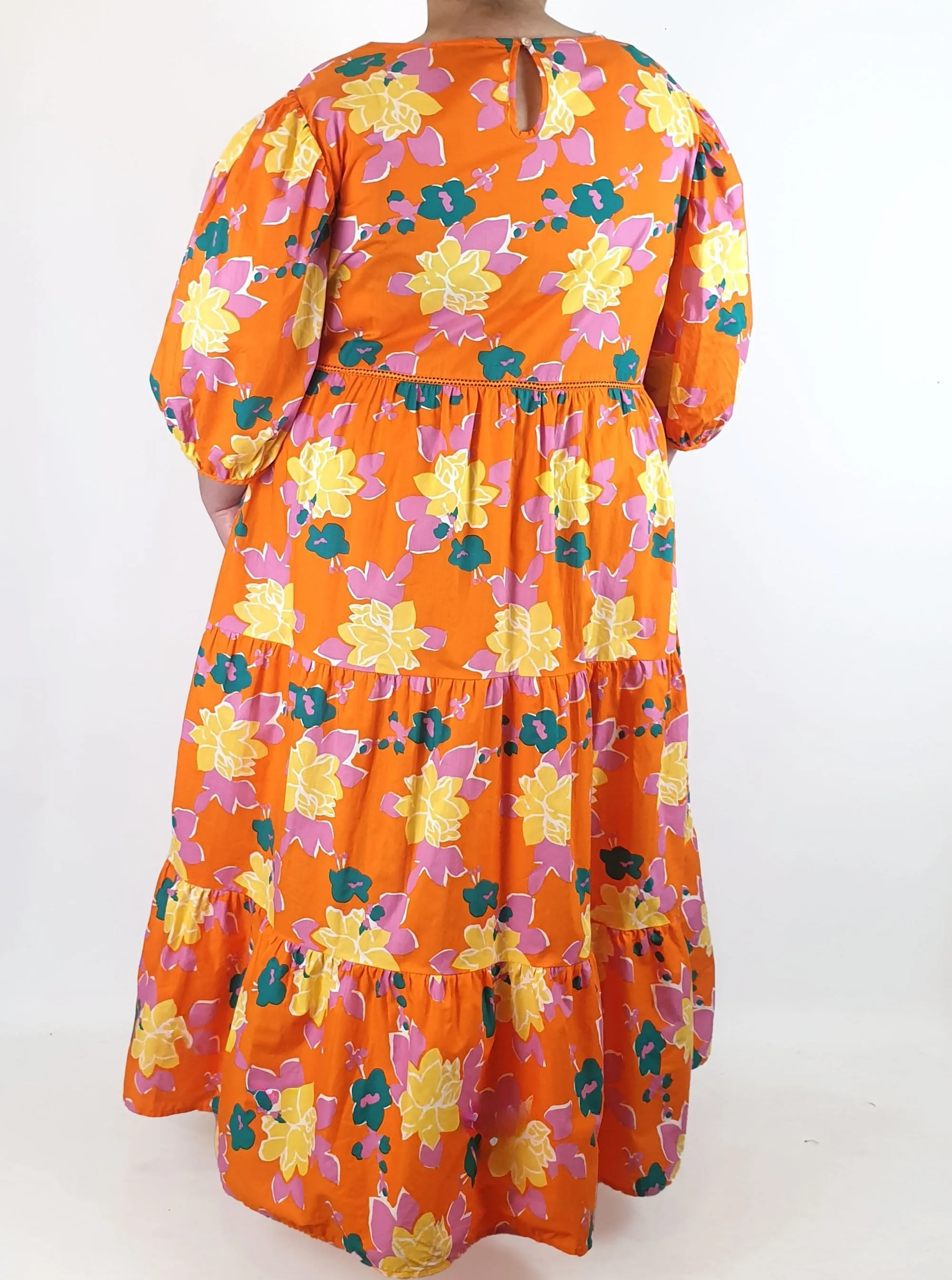 Little Party Dress orange cotton dress size 22