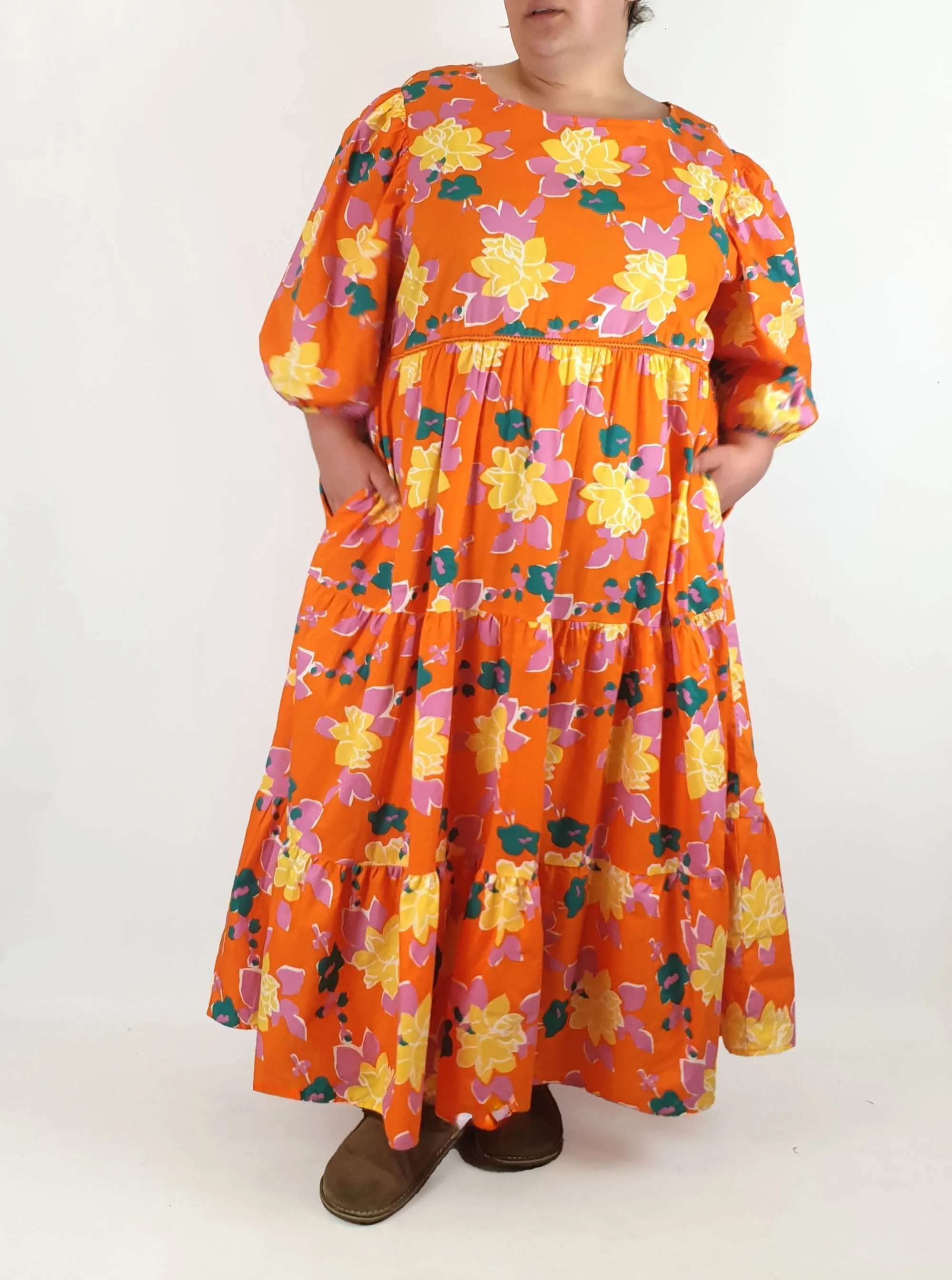 Little Party Dress orange cotton dress size 22