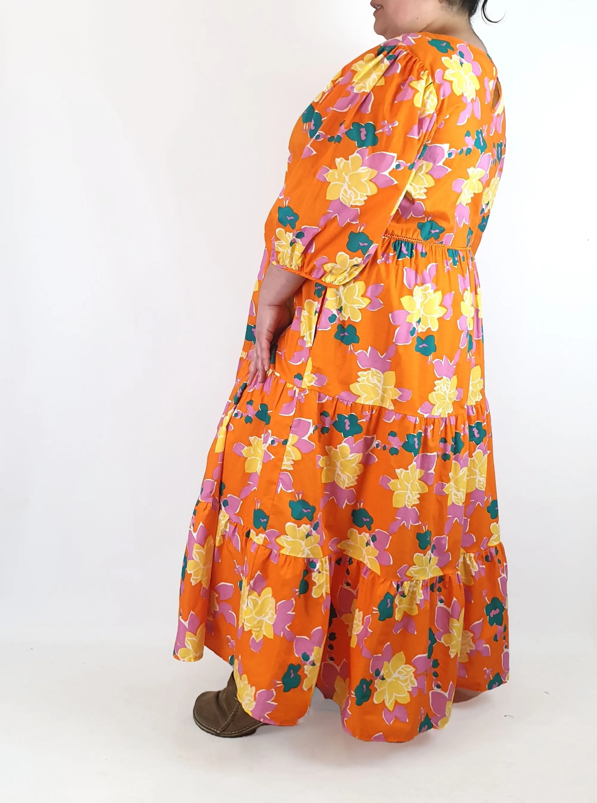 Little Party Dress orange cotton dress size 22