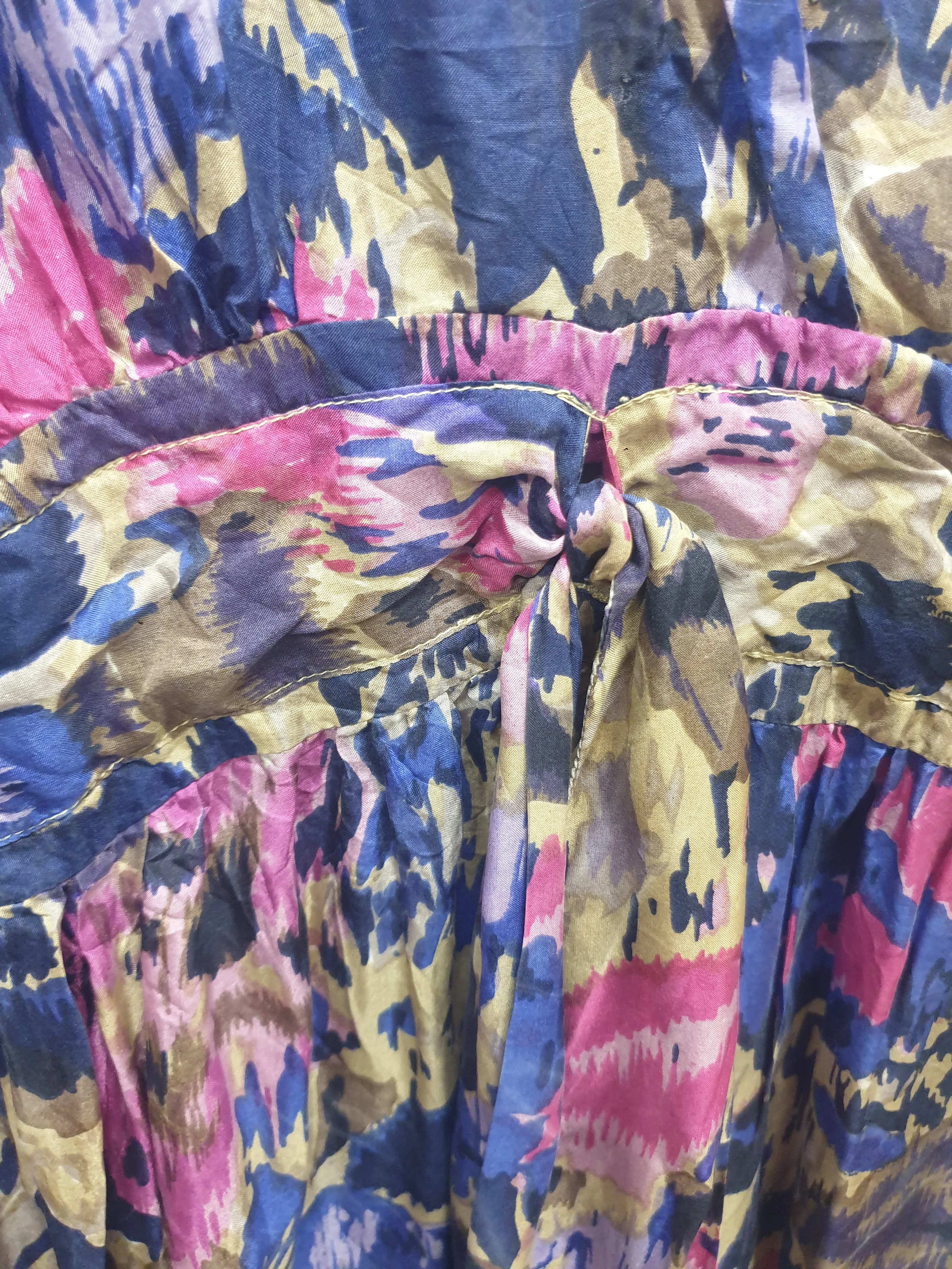 Lola Australia purple-based silk mix long sleeve dress size 10
