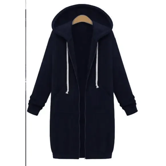 Luxury Women's Autumn Winter Thickening Hoodies Leisure Loose Hooded Jackets Pockets Plus Size Sweatshirt Sports Dresses Outwear Women's Hooded Flannel Jacket Casual Fleece Windbreaker Hoodie
