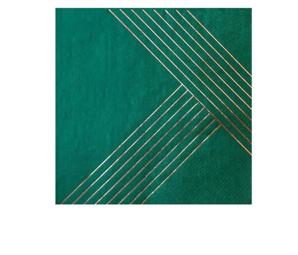 Manhattan : Dark Green Striped Large Napkins