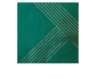 Manhattan : Dark Green Striped Large Napkins