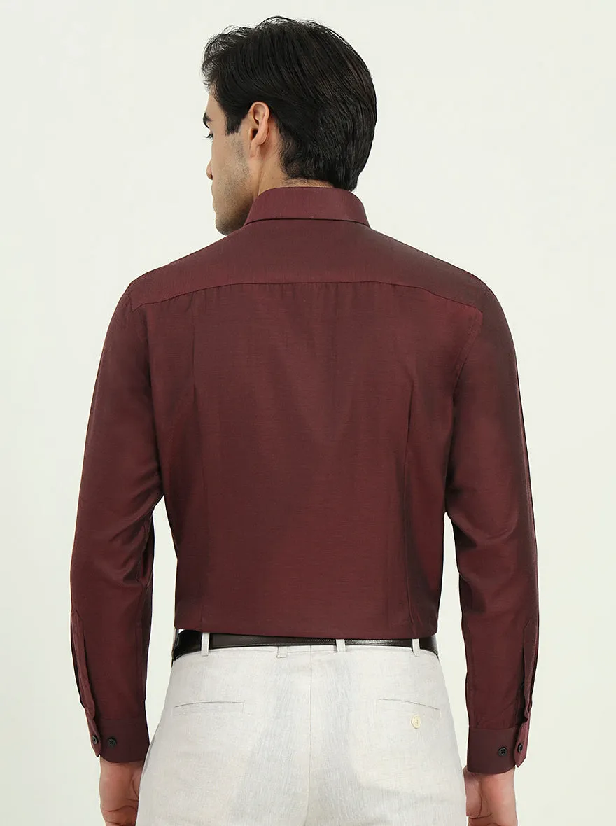 Maroon Solid Slim Fit Party Wear Shirt | Greenfire