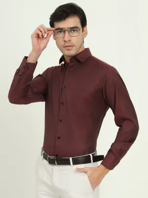 Maroon Solid Slim Fit Party Wear Shirt | Greenfire