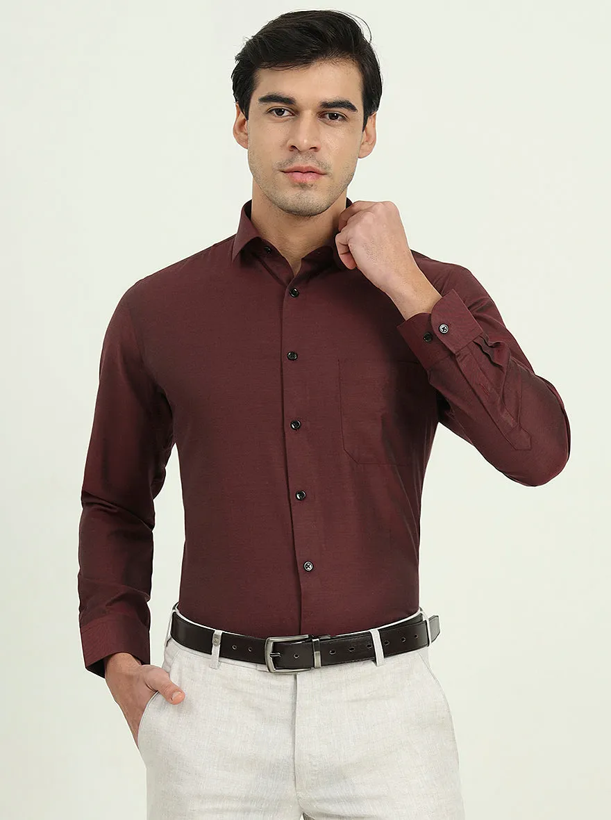 Maroon Solid Slim Fit Party Wear Shirt | Greenfire
