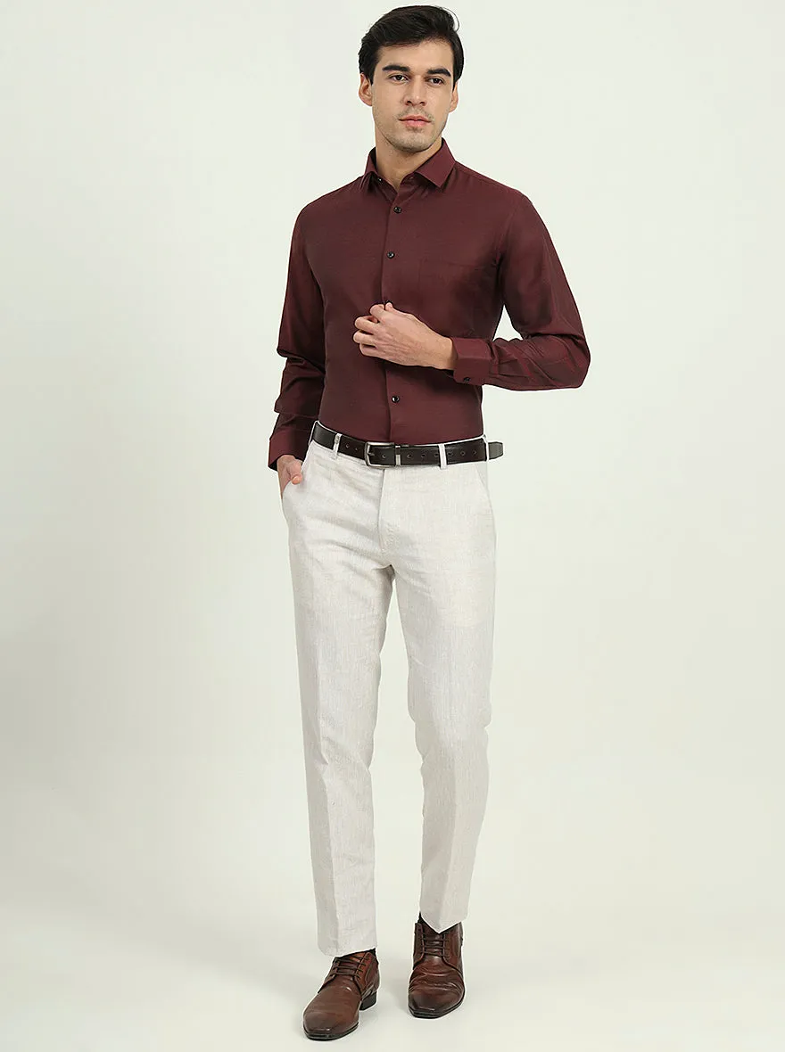Maroon Solid Slim Fit Party Wear Shirt | Greenfire