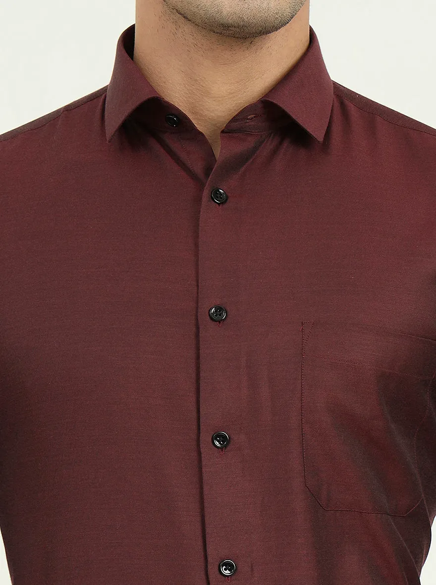 Maroon Solid Slim Fit Party Wear Shirt | Greenfire