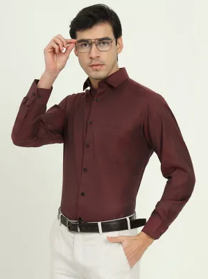 Maroon Solid Slim Fit Party Wear Shirt | Greenfire