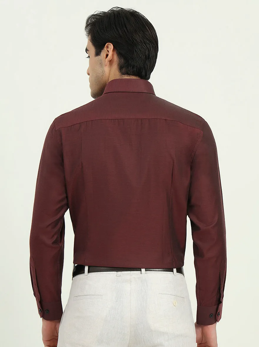 Maroon Solid Slim Fit Party Wear Shirt | Greenfire