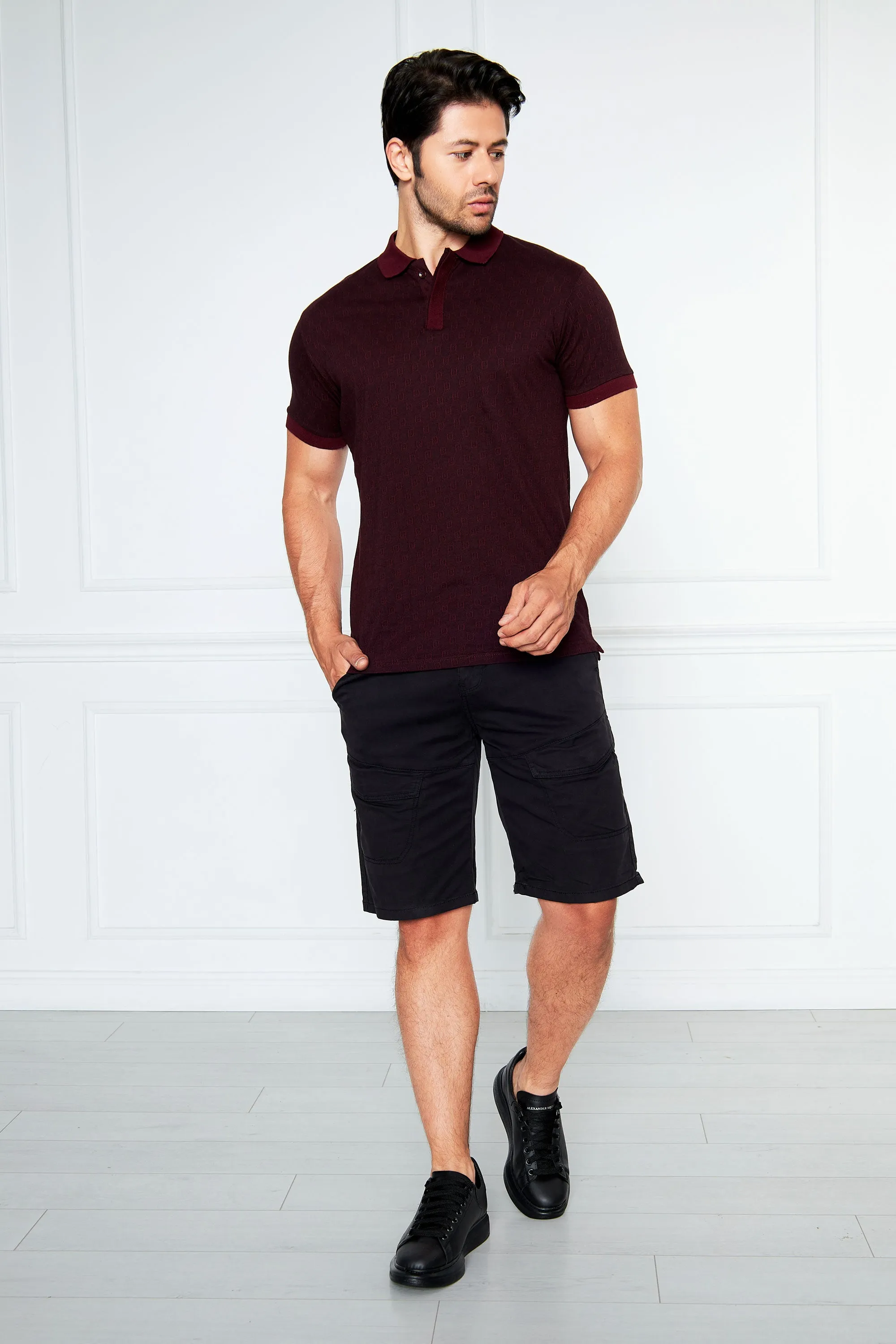 Maroon T Shirt Collar HS