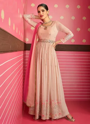 Mauve Color Embroidered Stylish Sharara Suit