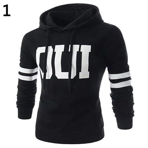 Men Fashion Warm Pullover Hoodie Hooded Sportswear Sweatshirt Drawstring Outwear