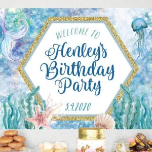 Mermaid Birthday Backdrop