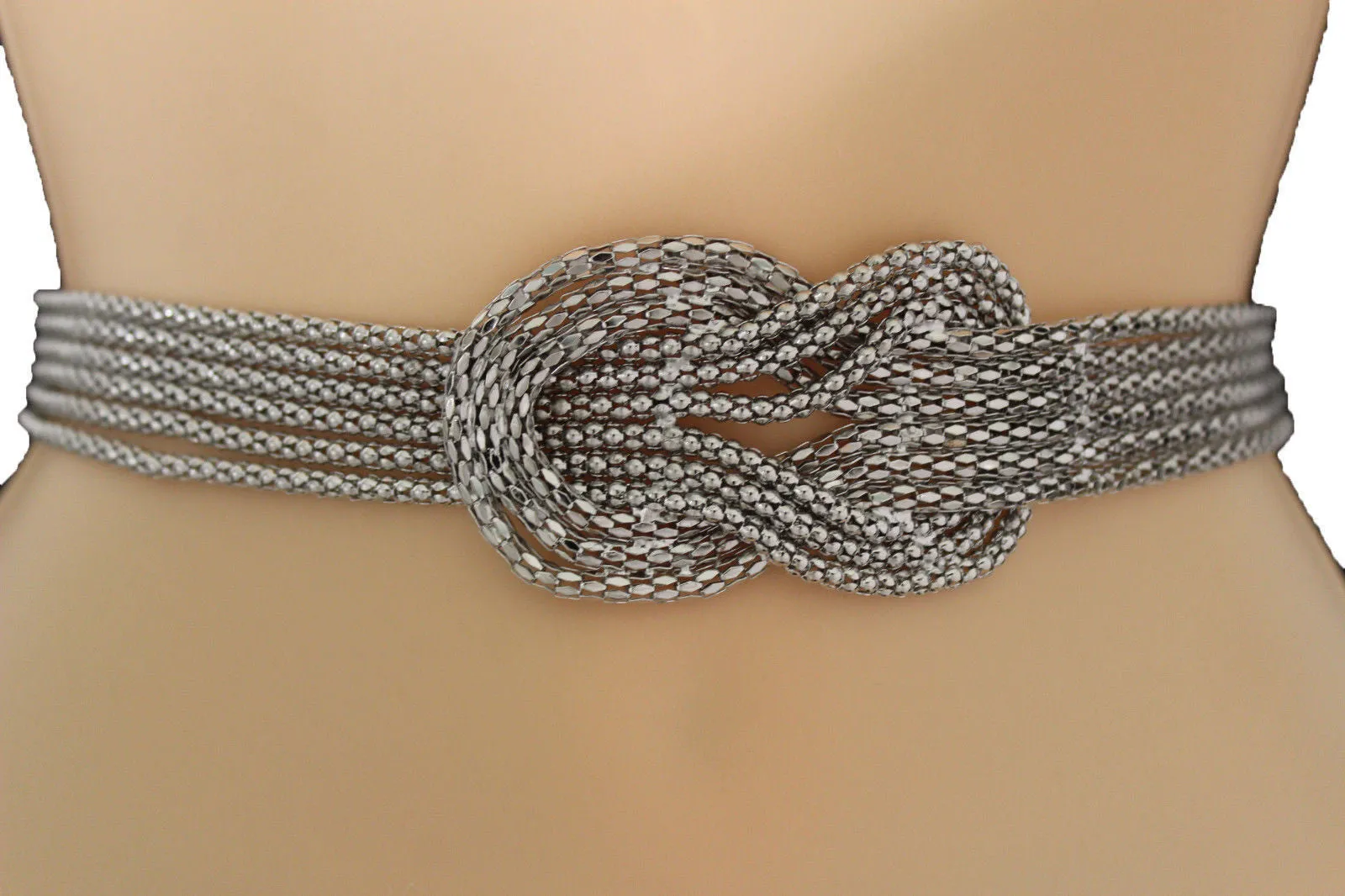 Mesh Braided Metal Hip High Waist Belt Plus Size XS-XL