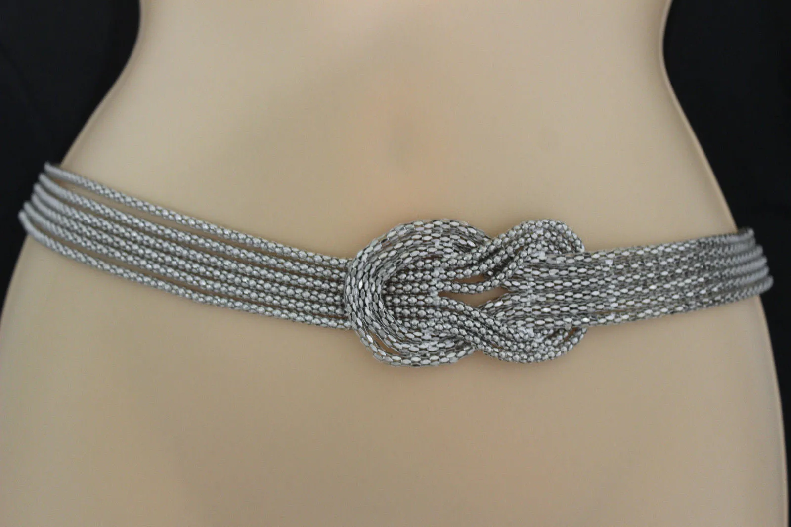 Mesh Braided Metal Hip High Waist Belt Plus Size XS-XL