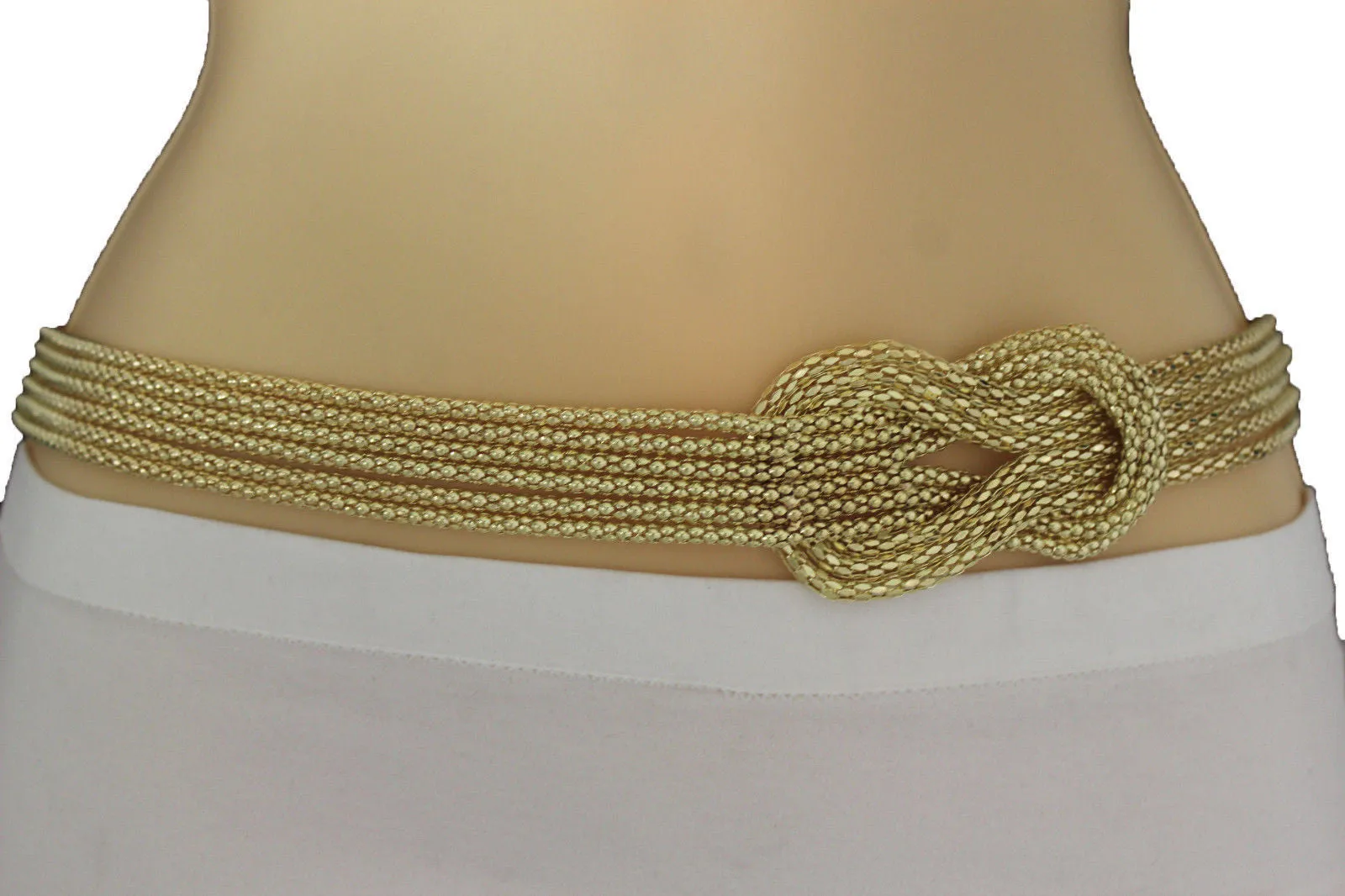 Mesh Braided Metal Hip High Waist Belt Plus Size XS-XL