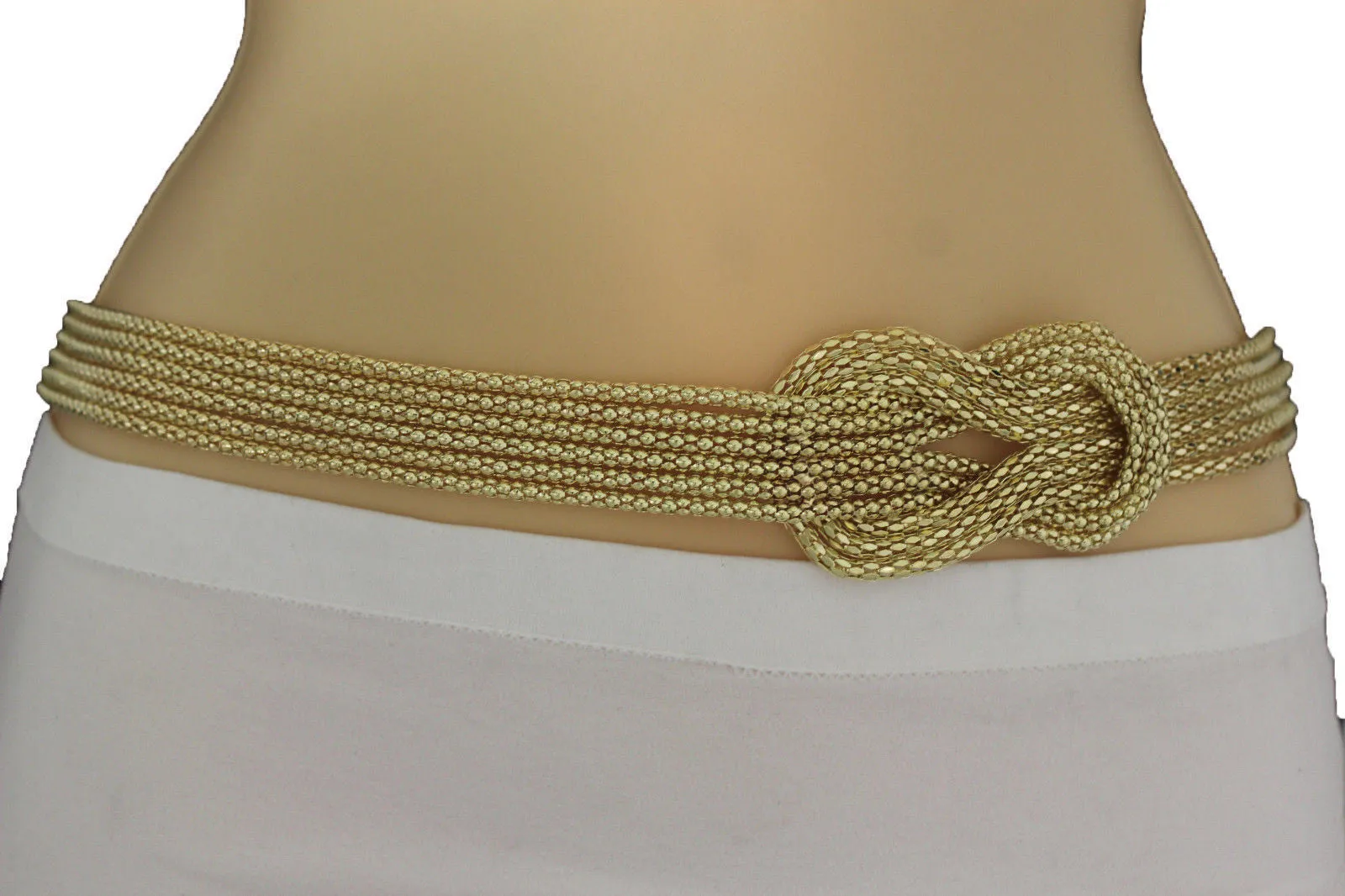 Mesh Braided Metal Hip High Waist Belt Plus Size XS-XL